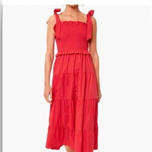 Tuckernuck Pomander Place Poppy Red Alannah Tiered Maxi Dress Size. Large